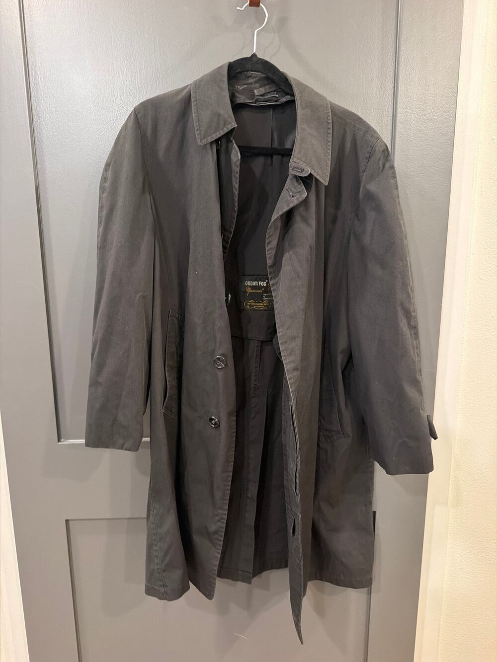 Vintage 60s 70s London Fog Maincoats Cloister Cloth Rain Coat 40R Green Jacket